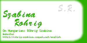 szabina rohrig business card
