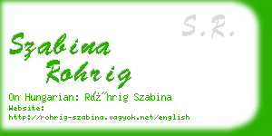 szabina rohrig business card